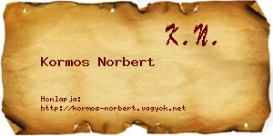 Kormos Norbert névjegykártya